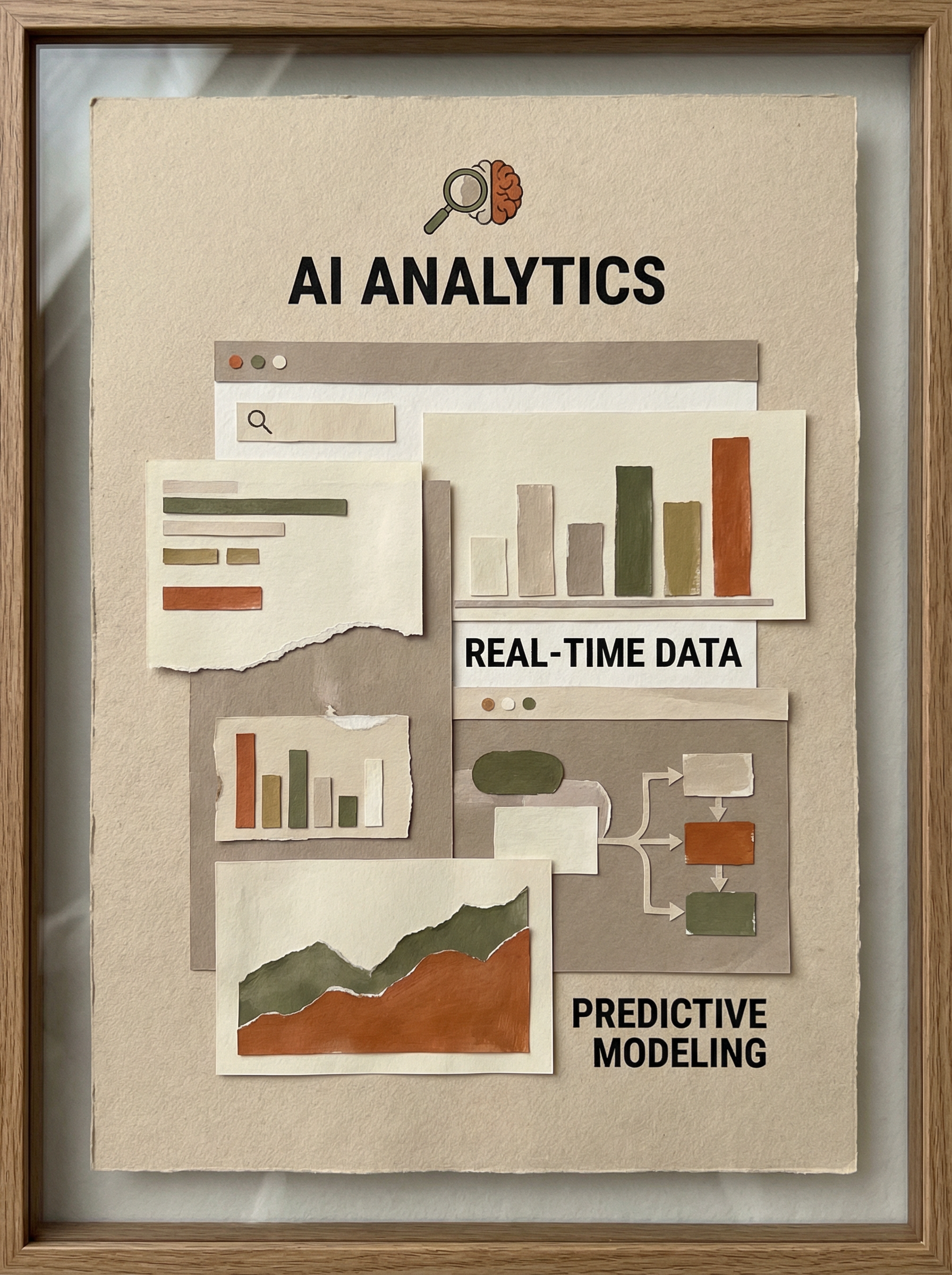 AI Analytics dashboard with real-time data charts and predictive modeling visualizations